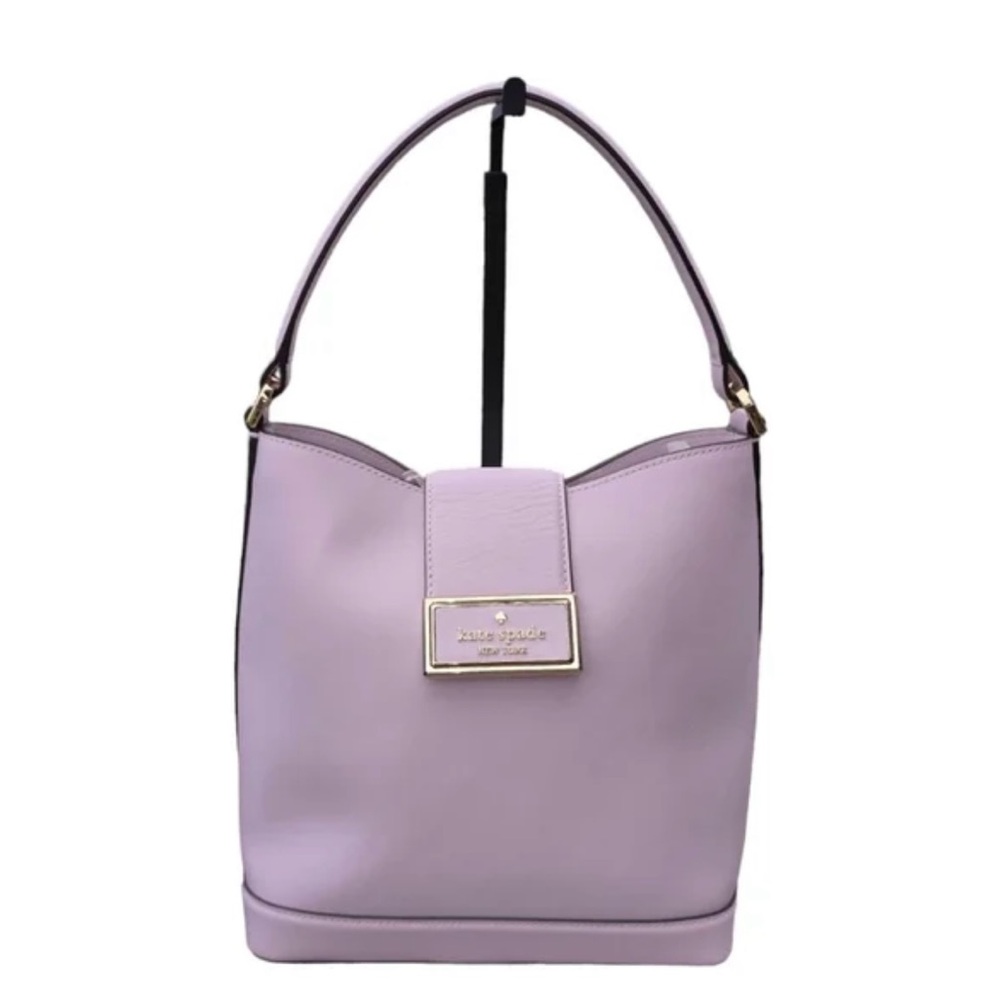 NWT Kate Spade Reegan Pale Amethyst Smooth Leather Bucket Bag.